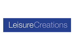 Leisure Creations logo in blue