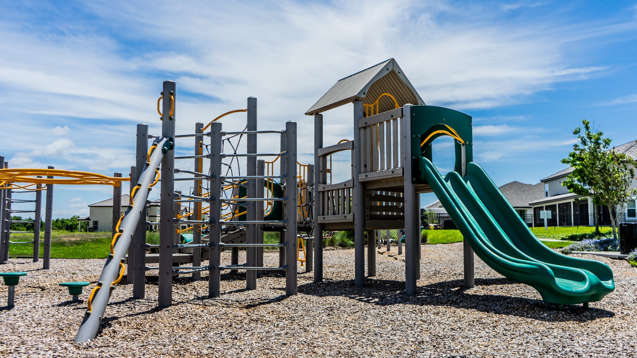 Children's playground equipment in park