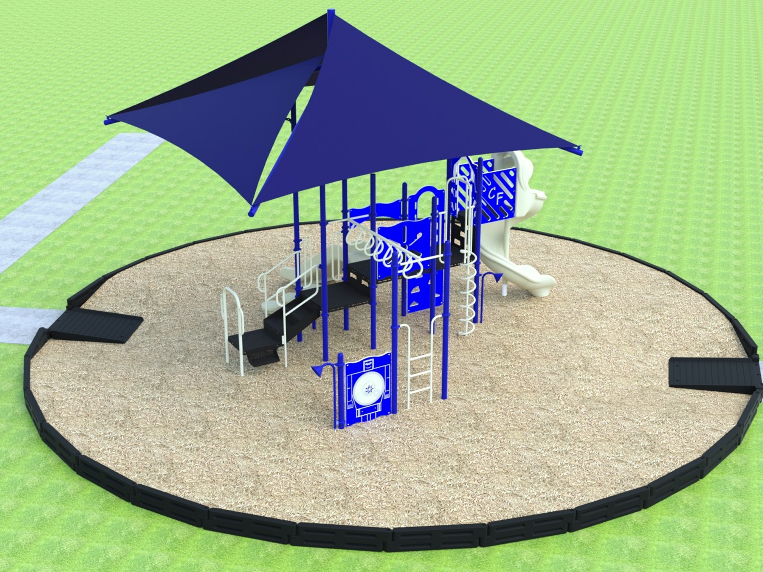 Children's playground equipment with slide