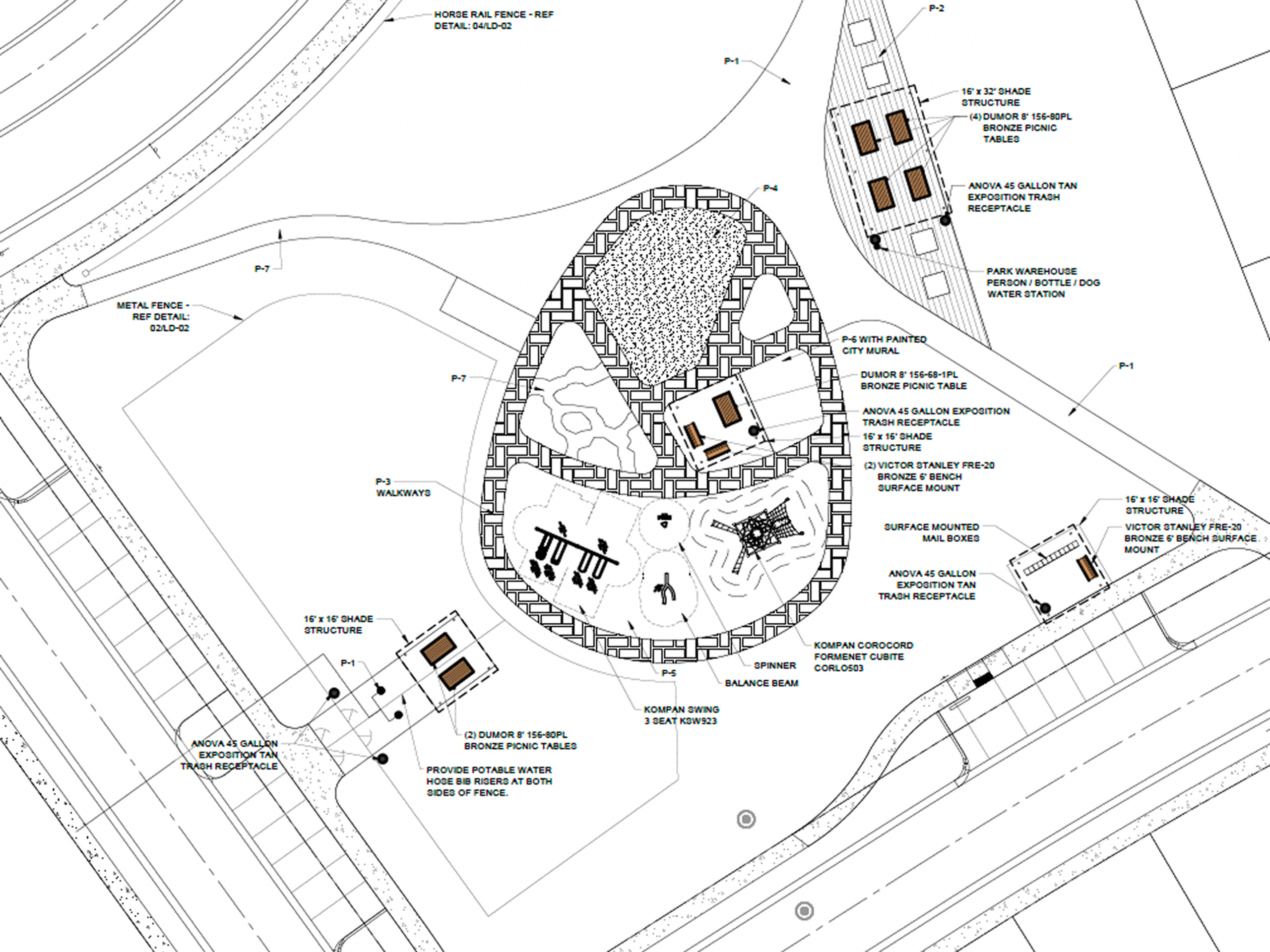 Aerial view of park layout plan