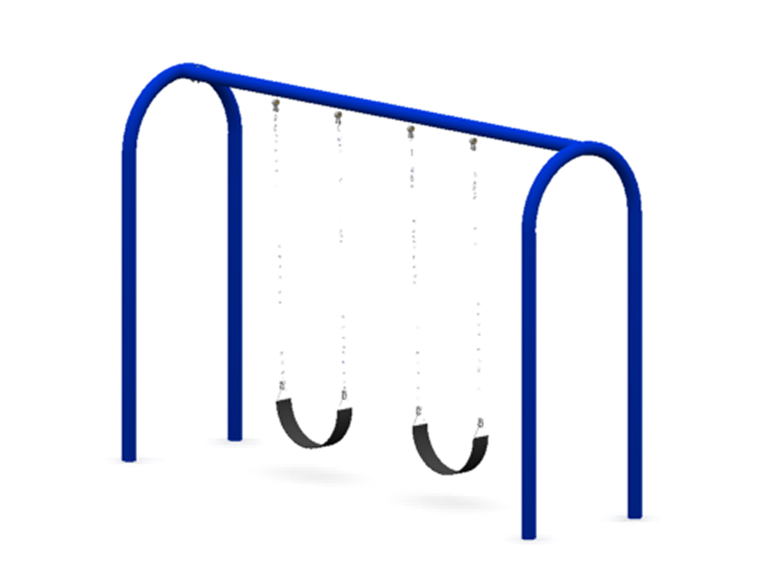 Blue swing set with two seats