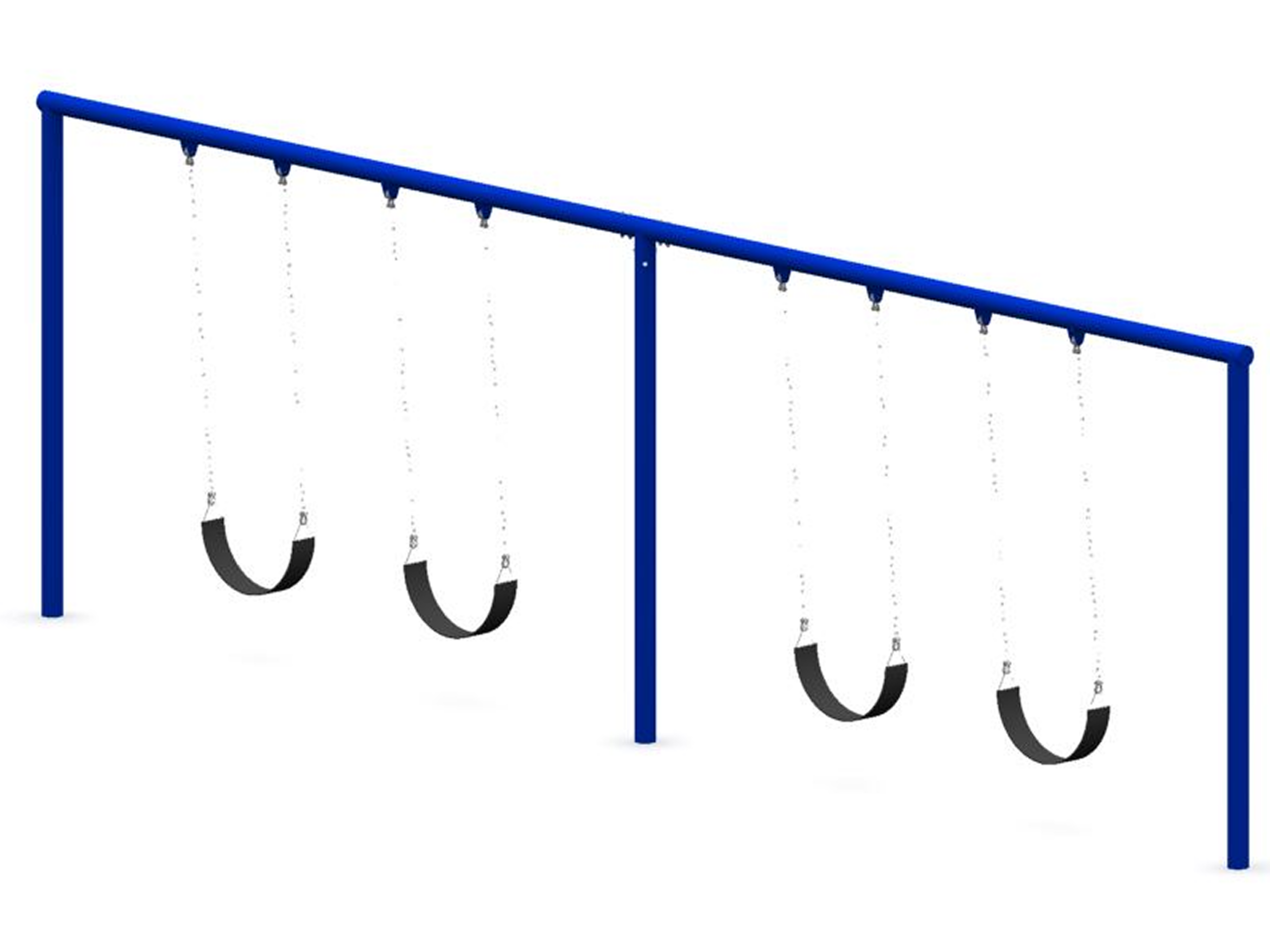 Four-seat playground swing set