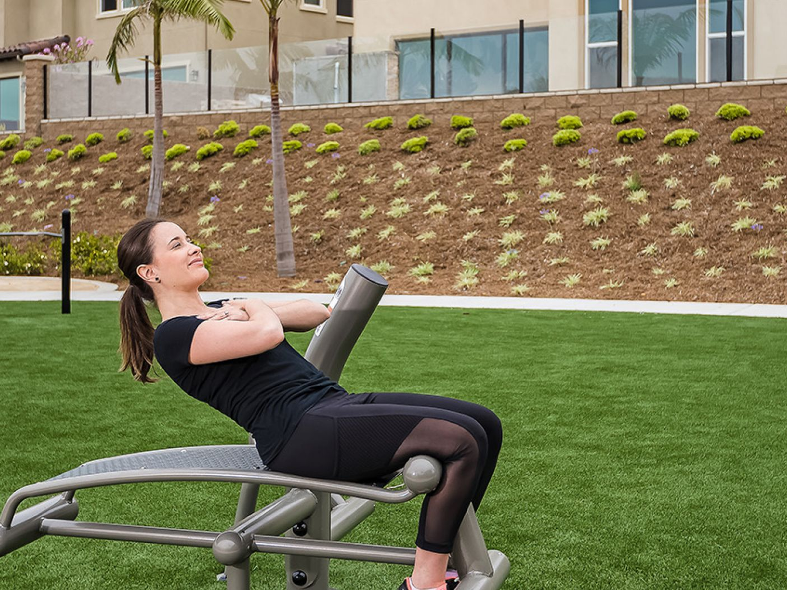 Person working out in a park.