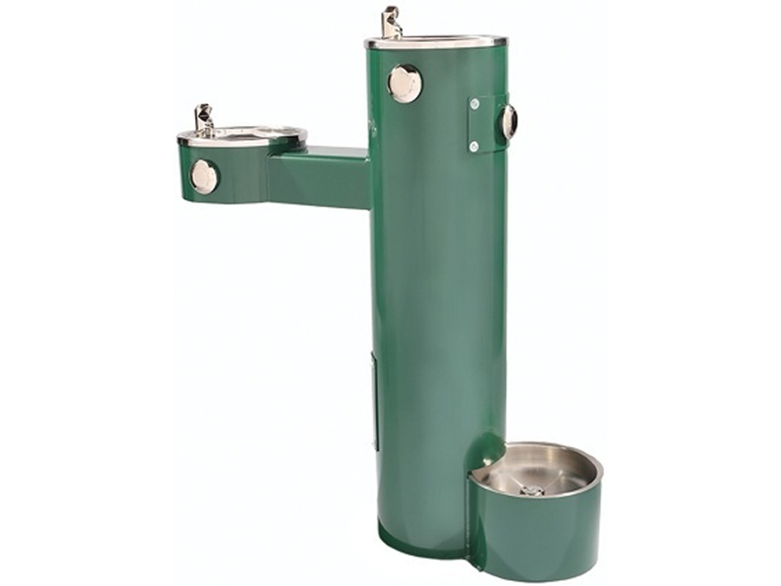 Multi-level drinking fountain for public use