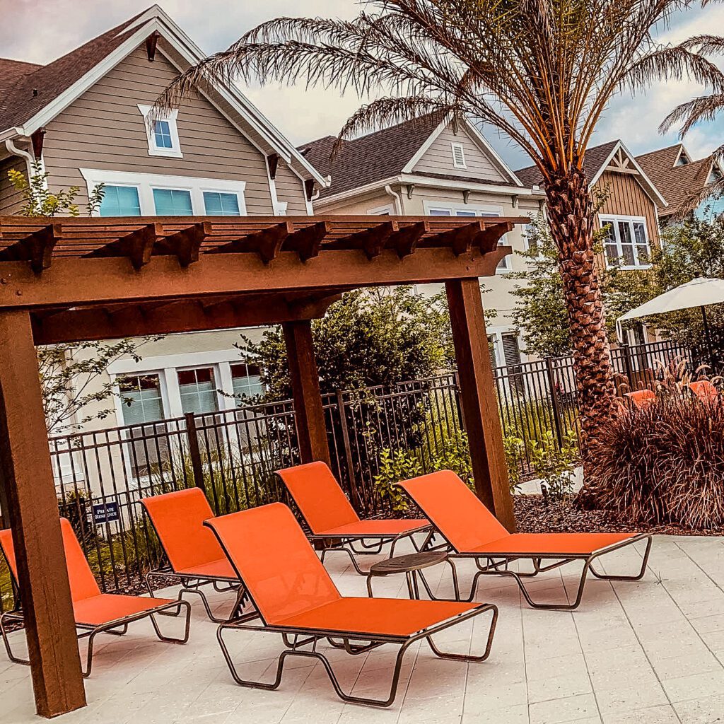 Relaxing pool area with tropical vibe