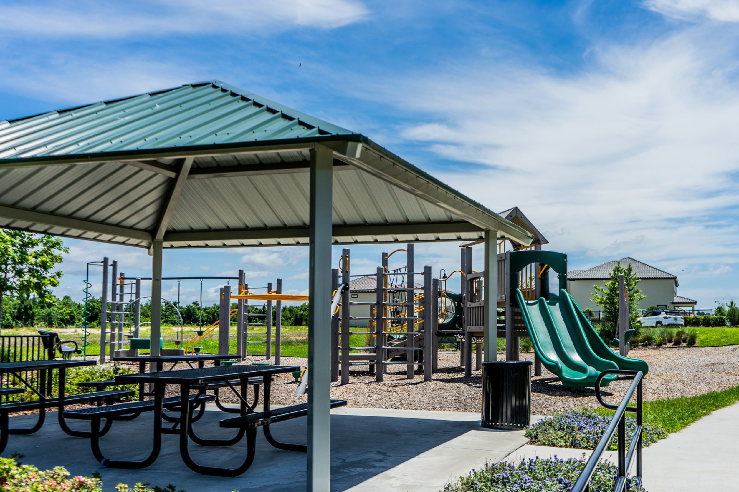 Outdoor park with play equipment