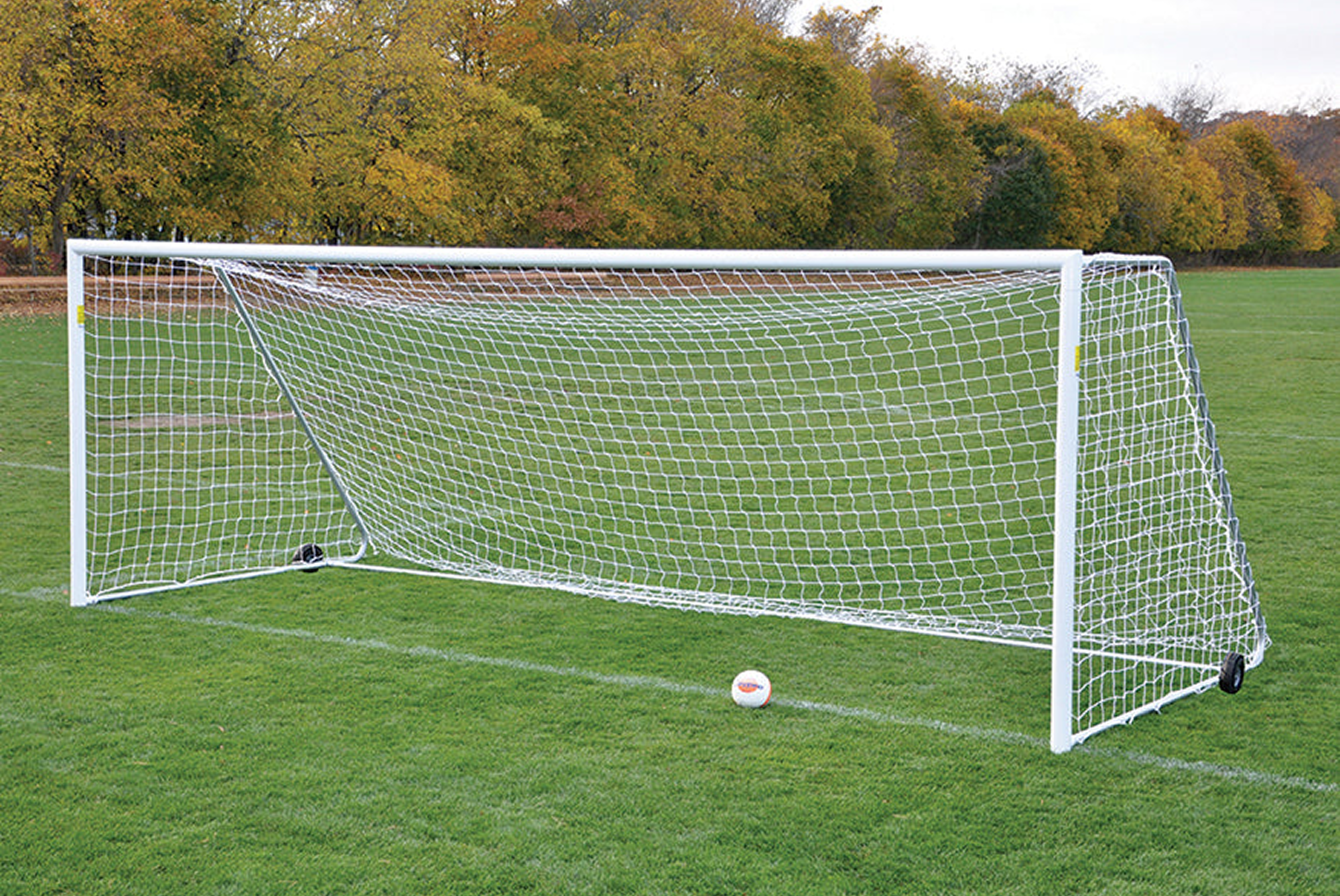Football goal with net outdoors