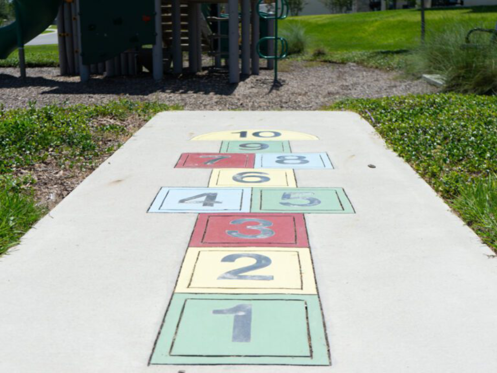 Playground hopscotch with numbers