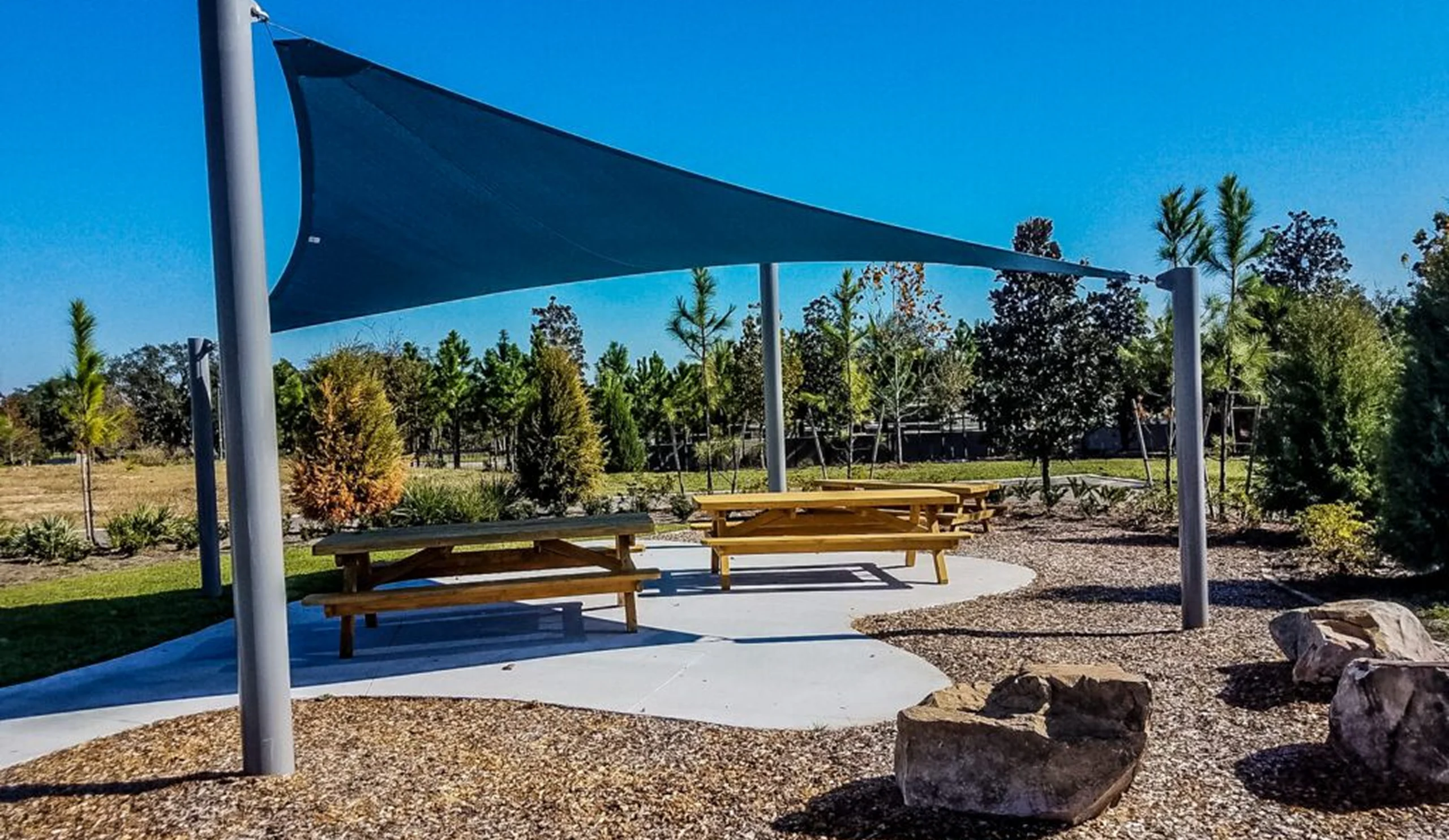 Picnic area with shade sail